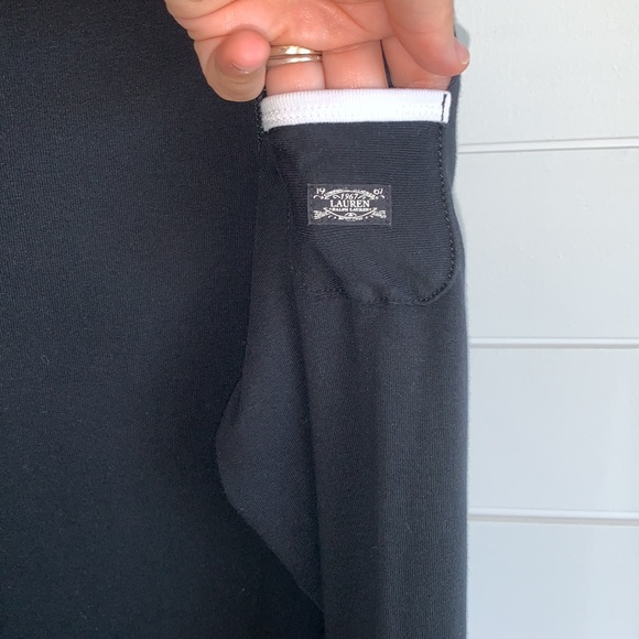 Lauren Ralph Lauren T-Shirt Women's Size L Black 3/4 Sleeve Pullover T-Shirt - Picture 5 of 6